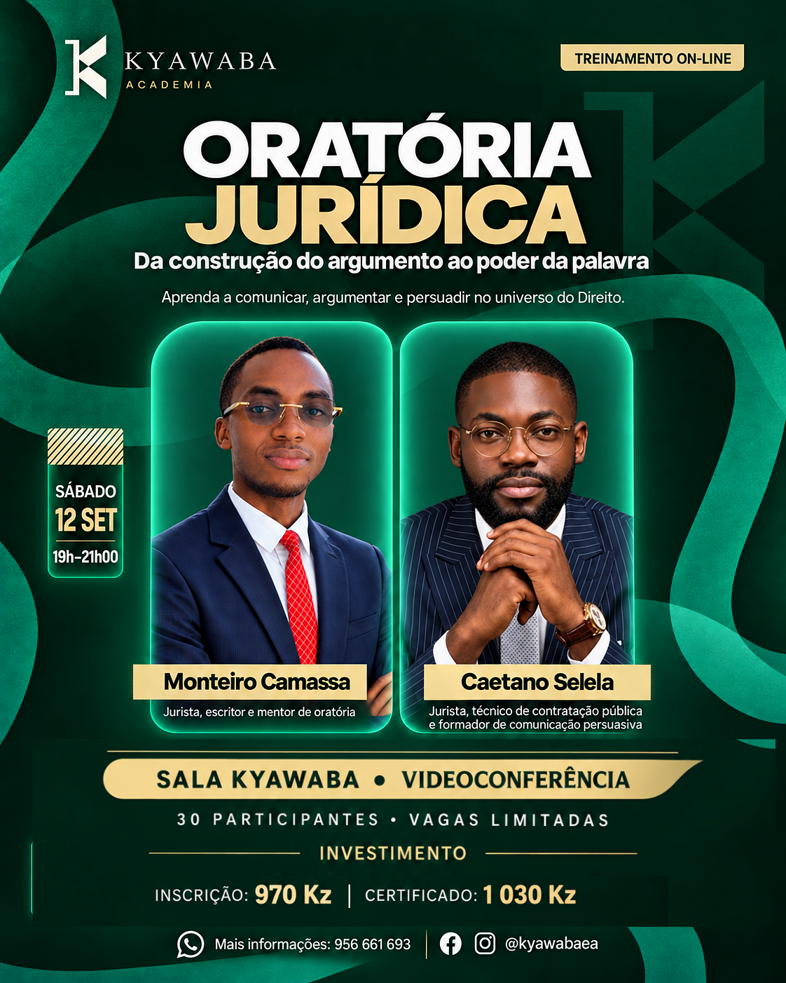 Cartaz de Treinamento de Oratória Jurídica